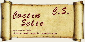 Cvetin Selić vizit kartica